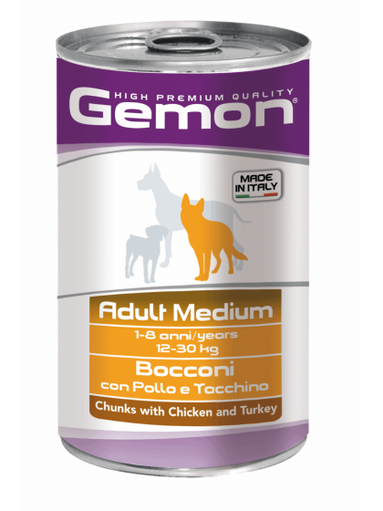 GEMON Chunks with Chicken and Turkey - Adult Medium 1250g