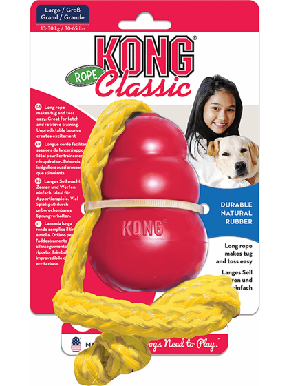Kong Classic Παιχνίδι Σκύλου Μασητικό Με Σχοινι  Large 10cm κοκκινο