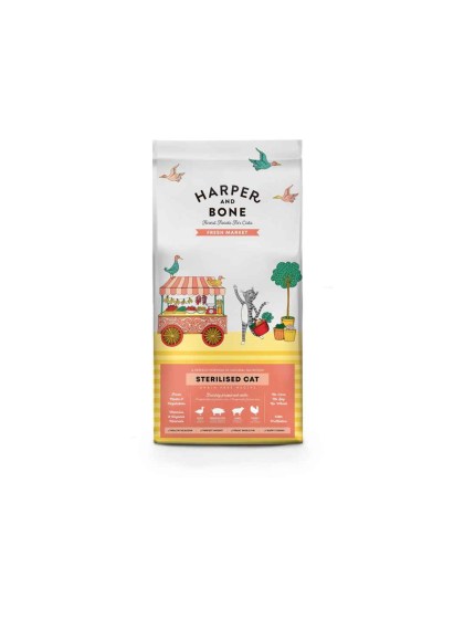 Harper and Bone Fresh Market Ξηρά Τροφή για Ενήλικες Στειρωμένες Γάτες με Αρνί / Γαλοπούλα / Χοιρινό 2kg