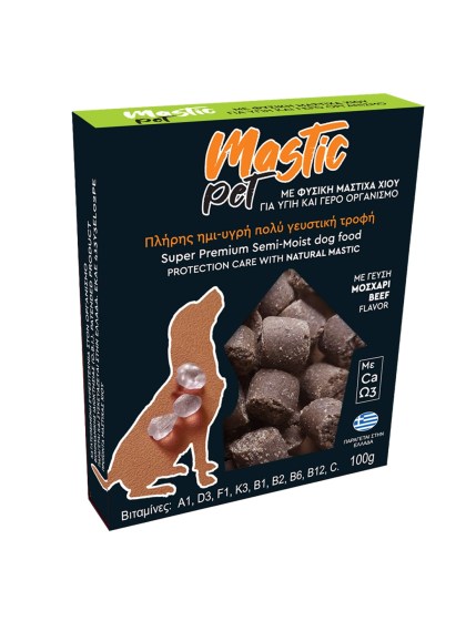 Mastic Pet Ημι-υγρή τροφή με Μαστίχα Χίου με Μοσχάρι 100gr