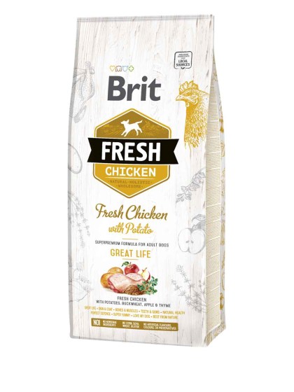 Brit Fresh Chicken – Adult  All Breed 12kg Ολιστική Τροφή για Ενήλικους Σκύλους